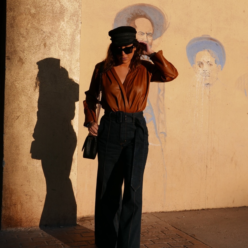 Padova faux leather bodysuit